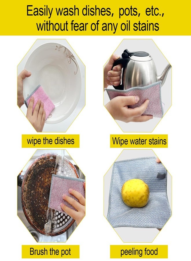 AUONLY Wire Dishwashing Rags for Wet and Dry, Multipurpose Cleaning Pads, Time-Saver Kitchen Wipes Cleaning Cloths, Non-scratch Wire Dishcloth, Soft Wire Dishwashing 3 PCS - Image 2